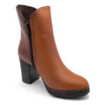 نیم بوت زنانه سی یِنا مدل چرمی کد 1276