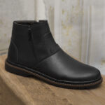 نیم بوت مردانه مدل دو طرف زیپ رنگ مشکی